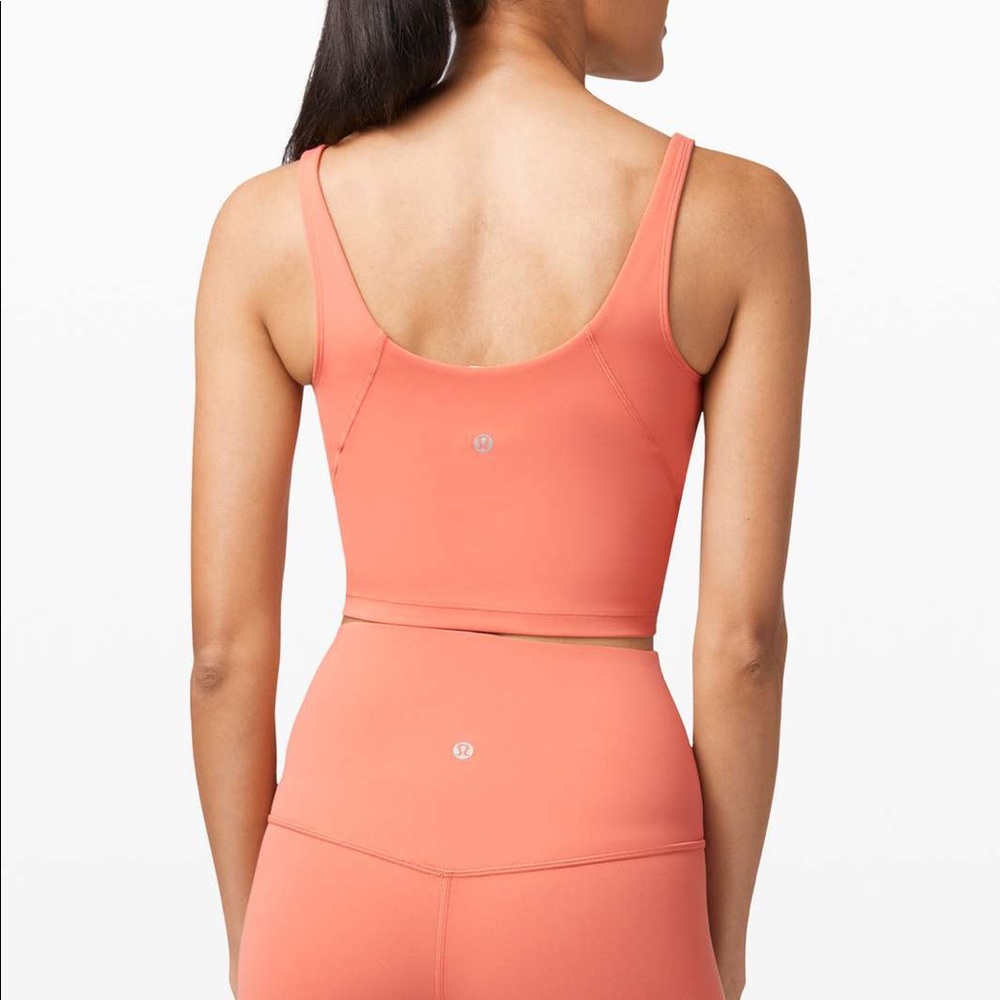 NWT Lululemon Align Arise Tank Coral crop top Nulu - Picture 2 of 8